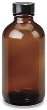 B0294  BOSTON ROUND 4 OUNCE, AMBER GLASS