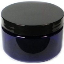 B0356  JAR 4 OUNCE PET COBALT BLUE, BLACK CAP