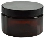 B0355  JAR 4 OUNCE PET LIGHT AMBER,BLACK CAP